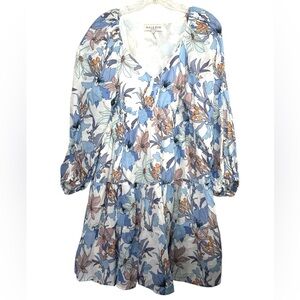 Hale Bob Black Lucia Dress Large Blue Orange White 22YL6222 Casual Day Womans